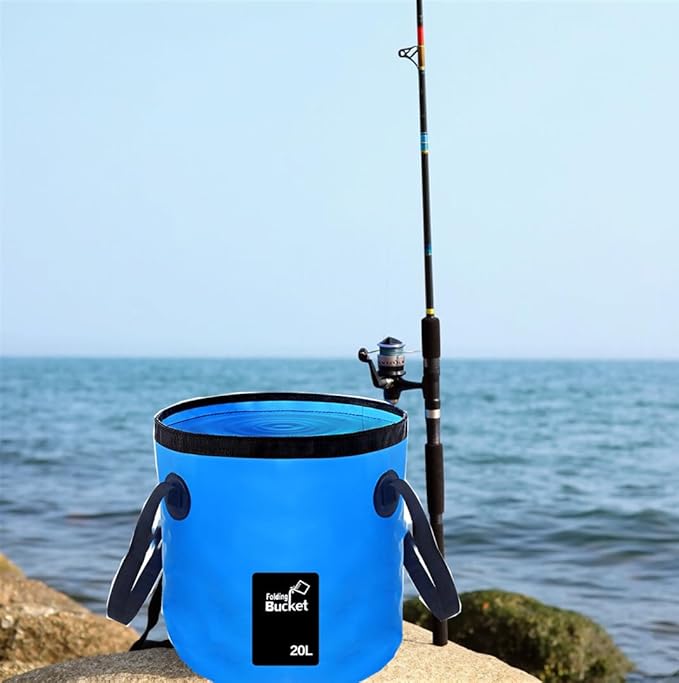 Collapsible Buckets, Camping Water Storage Container 5 Gallon(20L) Portable Folding Bucket Wash