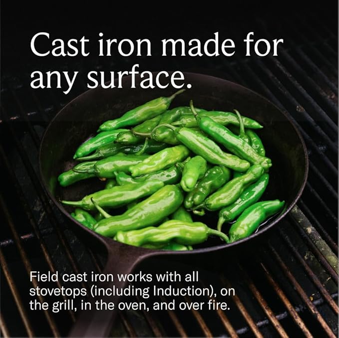 Field Company 11.63 Inch (Large) Cast Iron Skillet – No.10, Perfect for 4-6 Servings, Lightweight &