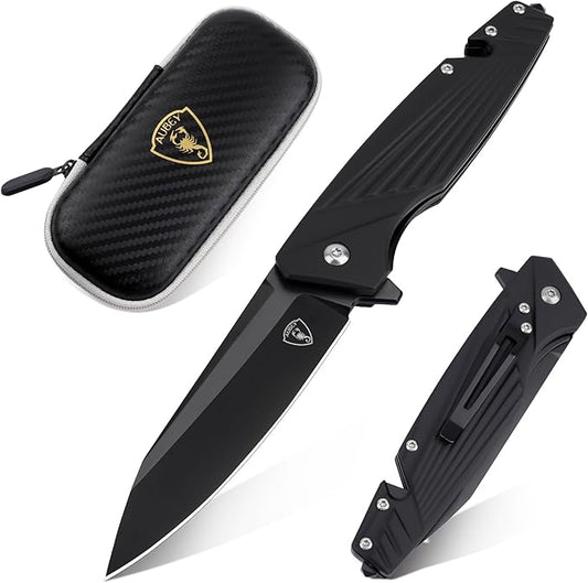 AUBEY Pocket Knife, 8Cr14Mov Steel Blade 3.54", 3-in-1 Folding Knife for Men, Tactical Multitool