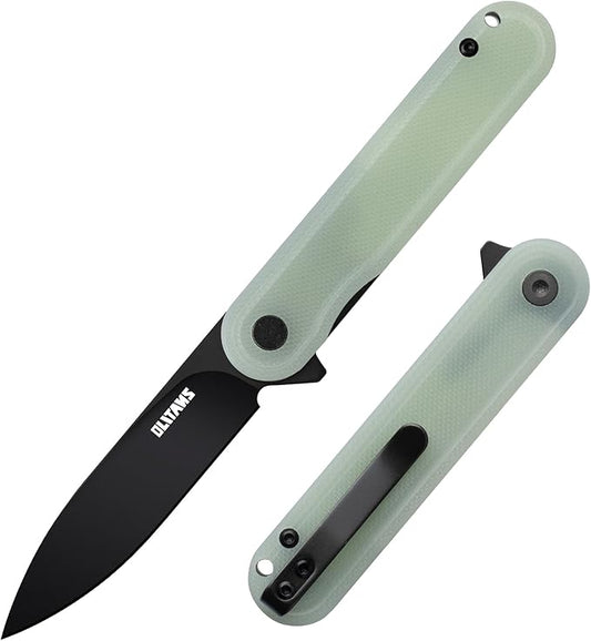 G040 Pocket Knife, 2.75'' D2 Steel Blade G10 handle, Small EDC Knife with Pocket Clip for Men