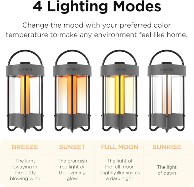 CLAYMORE Selene Lamp (White) - Aesthetic Portable Outdoor Lantern for Glamping, Camping, Events