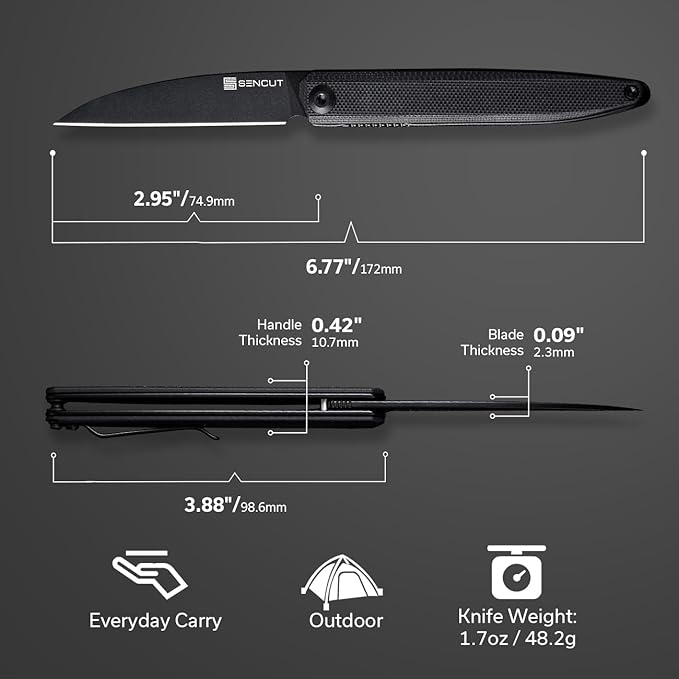 SENCUT Small Pocket Knife for Men, Front Flipper knife for EDC, Jubil Folding Knives with 2.95