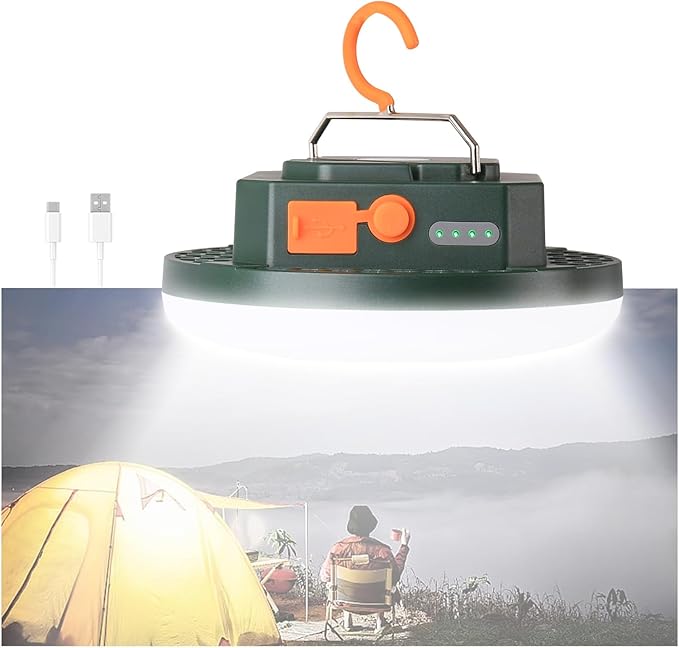 Camping Lantern 10500mAh Rechargeable Battery, 32W Ultra Bright LED Hanging Light with 3 Modes