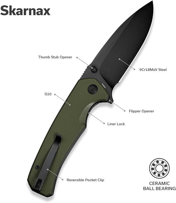 SENCUT Skarnax Pocket Knife for Men, Folding Knife with 3.79" 9Cr18MoV Blade & G10 Handle