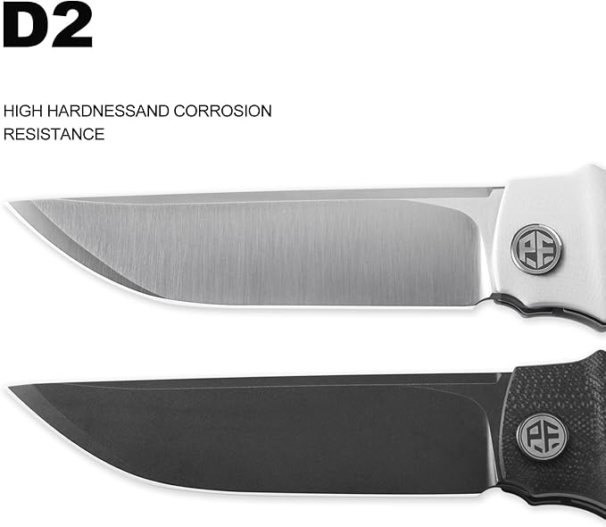 Petrified fish PFB04 Tena Folding Knife, 3.82" D2 Black Stonewashed Blade Carbon Fiber Handle