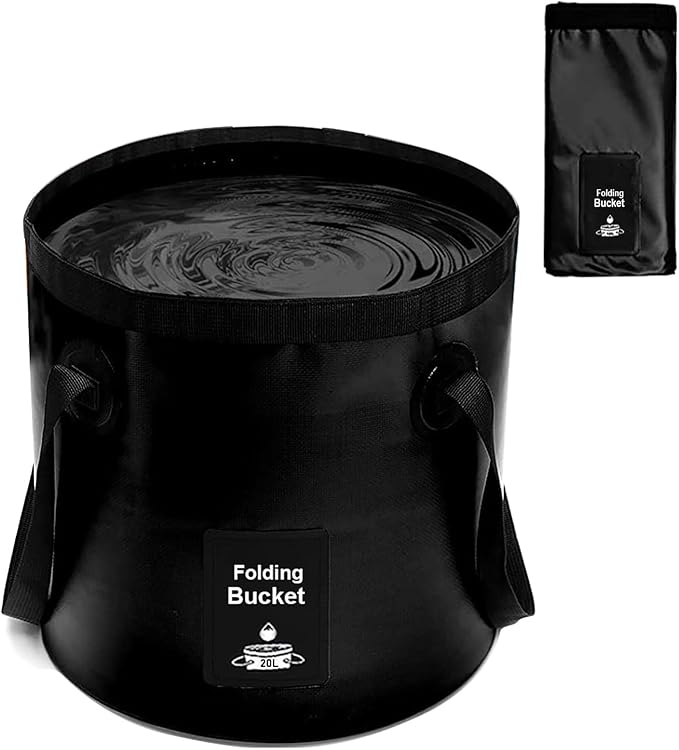 Collapsible Bucket with Handle, Lightweight Folding Water Container, Portable Collapsible Bucket