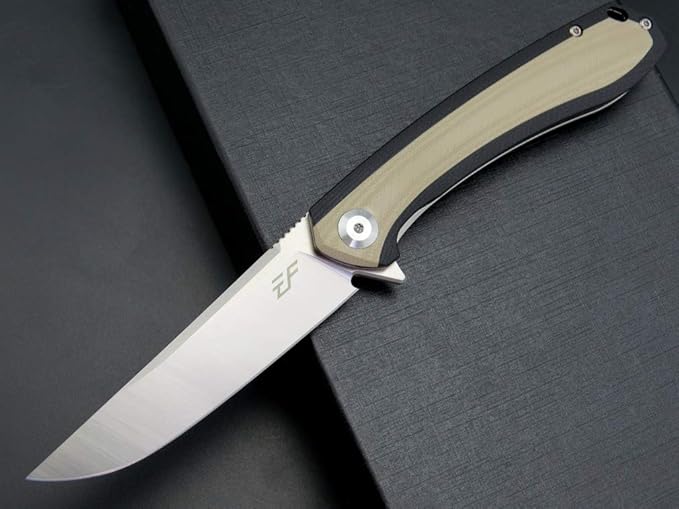 Eafengrow EF947 EDC D2 Folding Knife, G10 Handle Ball Bearing Folder with Locking Liner EDC Flipper