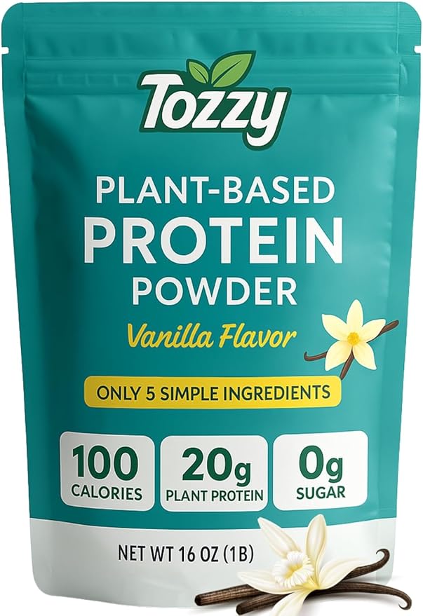 TOZZY Plant Protein ??Vanilla | Only 5 Simple Ingredients | 20g Protein, 0g Sugar | Vegan Pea