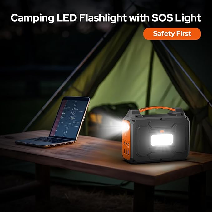 Portable Power Station with Foldable 40W Solar Panel, 100W Solar Powered Generator with Panels,110V