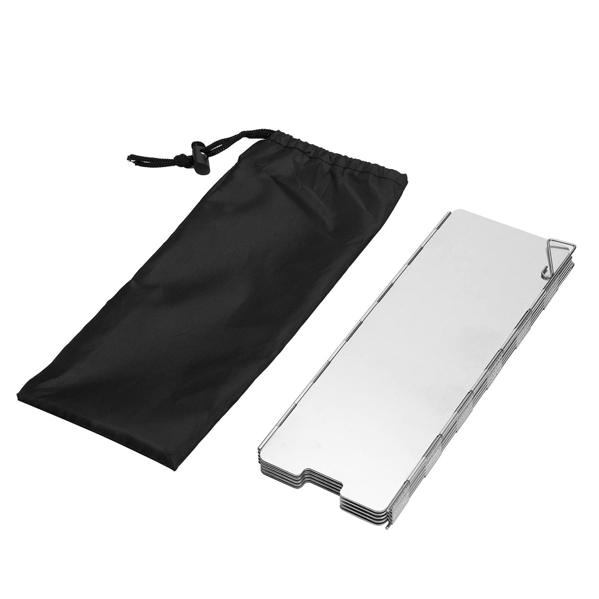 Folding Camping Stove Windscreen 12 Plates Aluminum Camping Stove Windshield with Carrying Bag