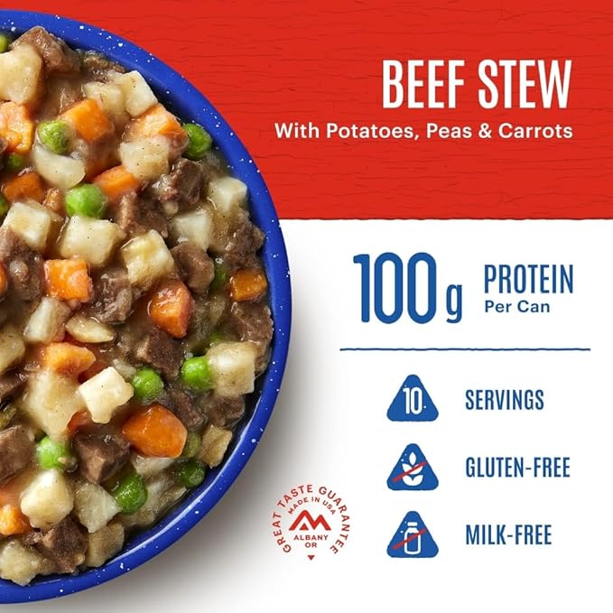 Mountain House Beef Stew #10 Can | Freeze Dried Survival & Emergency Food | Gluten-Free | 10