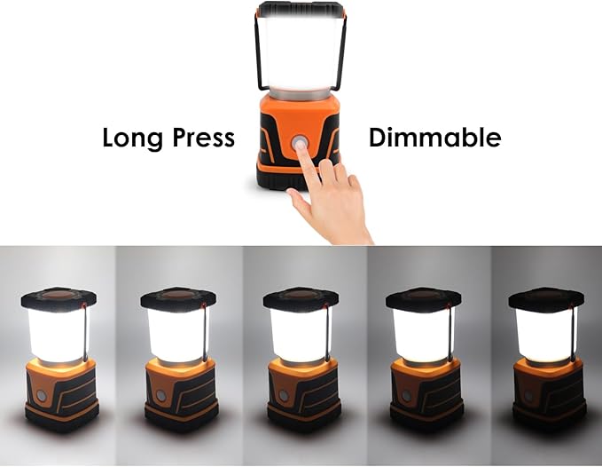 LED Camping lamp Super Bright 1500 lumens 4 Light Modes Dimmable searchlight Battery-Powered