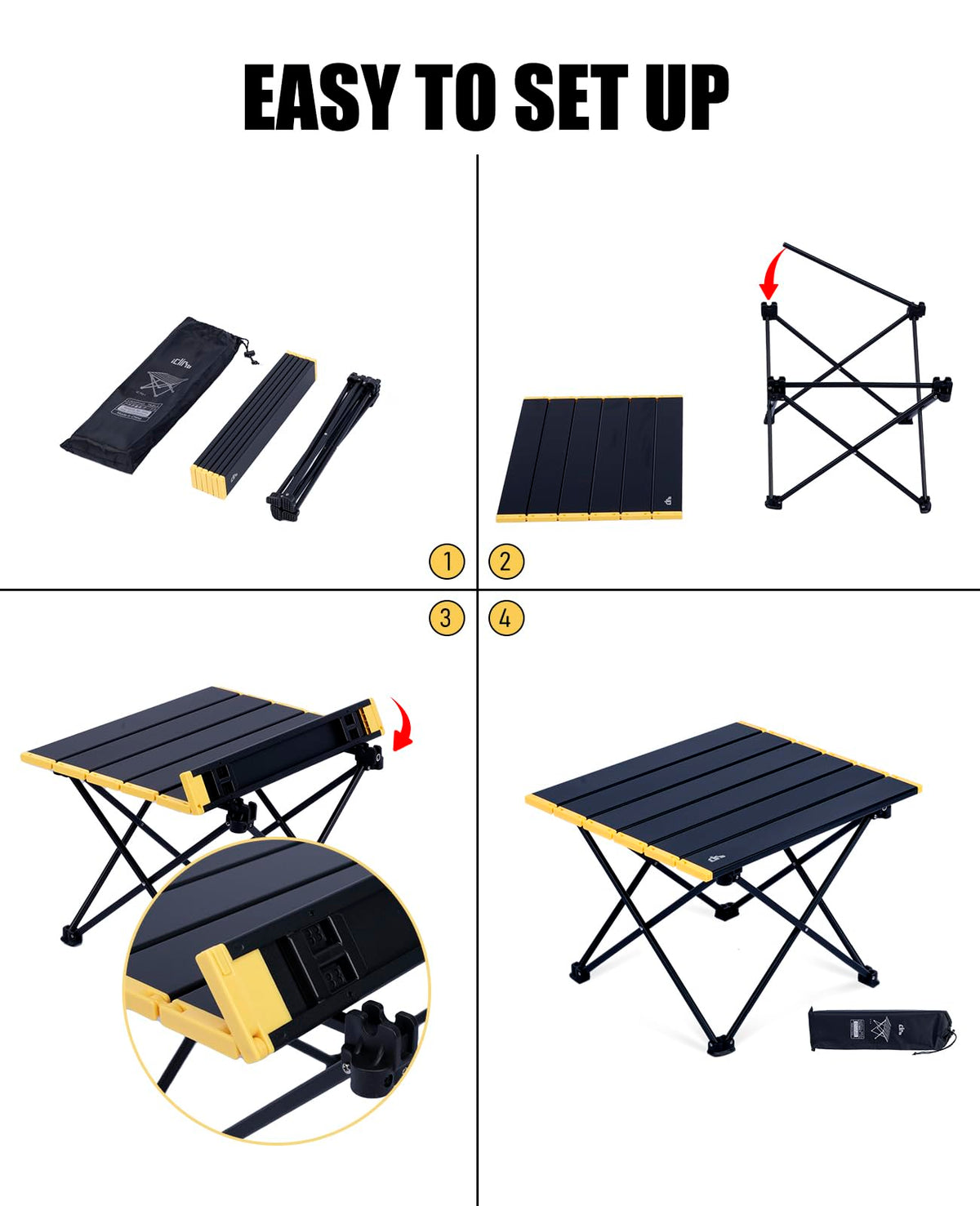 iClimb Ultralight Compact Camping Folding Table (Nature- S)