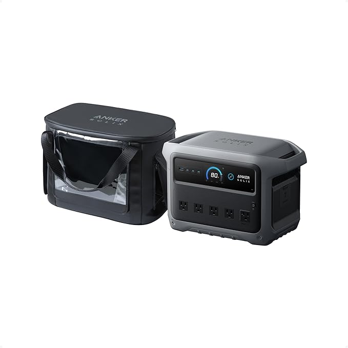 Anker SOLIX C1000 Gen 2 Portable Power Station with Water Resistant Bag, 2,000W (Peak 3,000W) Solar