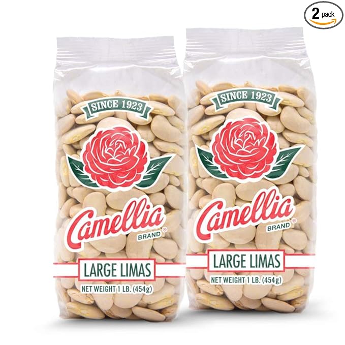 Camellia Brand Dried Large Lima Beans ??Premium White Butter Beans for Southern Cooking, Soups