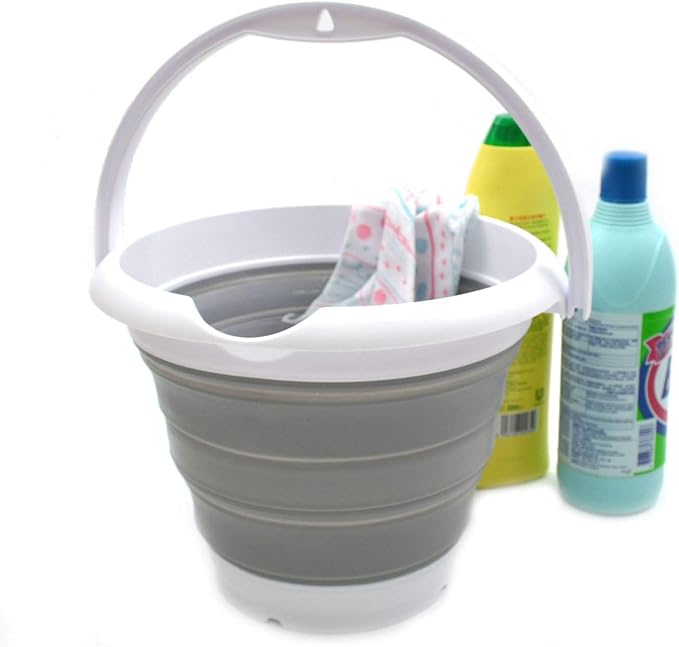 SAMMART 5L / 1.32 Gallon Collapsible Plastic Bucket - Foldable Round Tub - Portable Fishing Water