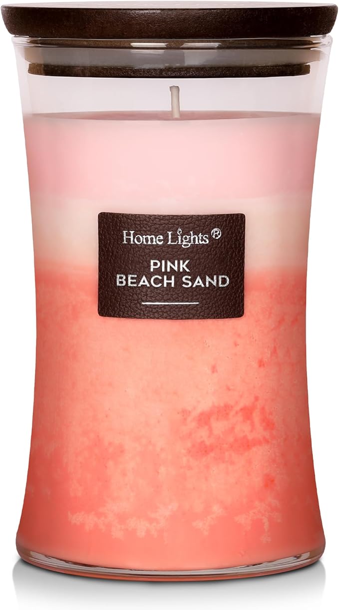 HomeLights 3-Layer Candles for Home Scented, 21.52 OZ Natural Soy Wax Scented Candles Burns Up to