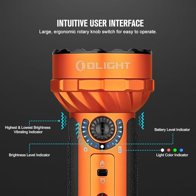 OLIGHT Marauder Mini 7,000 Lumens Bright Flashlight with 600 Meters Beam Distance, Powerful RGB
