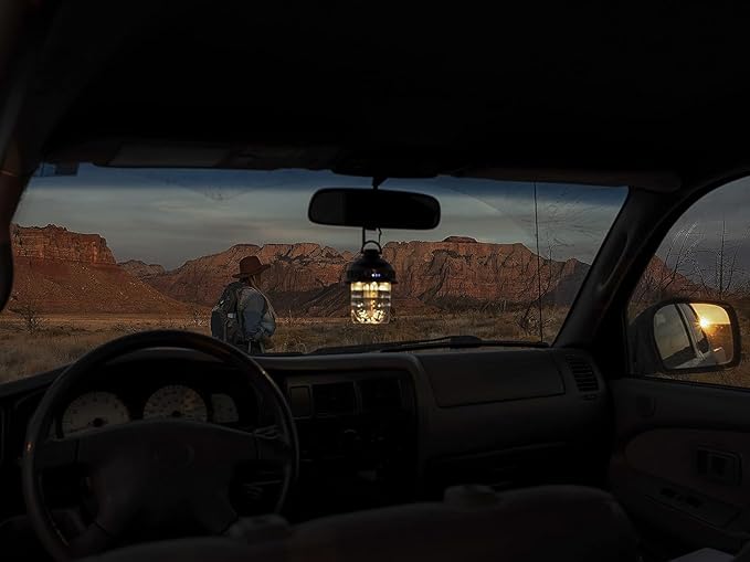 Barebones Beacon Hanging Light ??State Grey, Rechargeable LED Camping Lantern with Adjustable