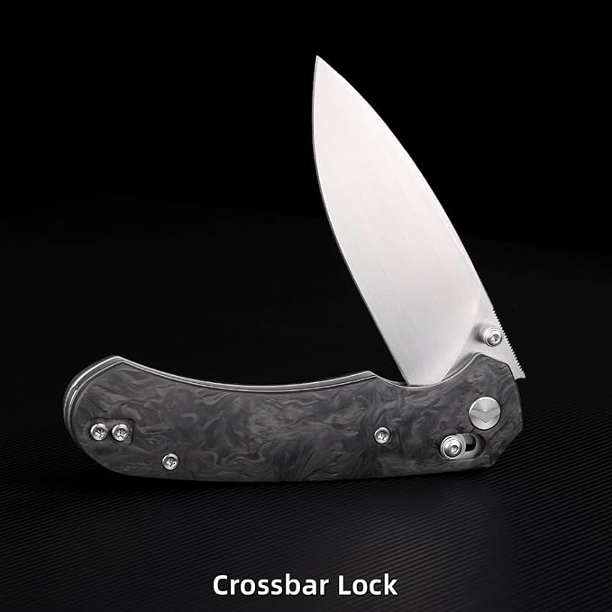 Folding Pocket Knife,3.31” M390 Blade,Erogonomic Titanium Handle,Hunting Survival Knife,EDC Knife