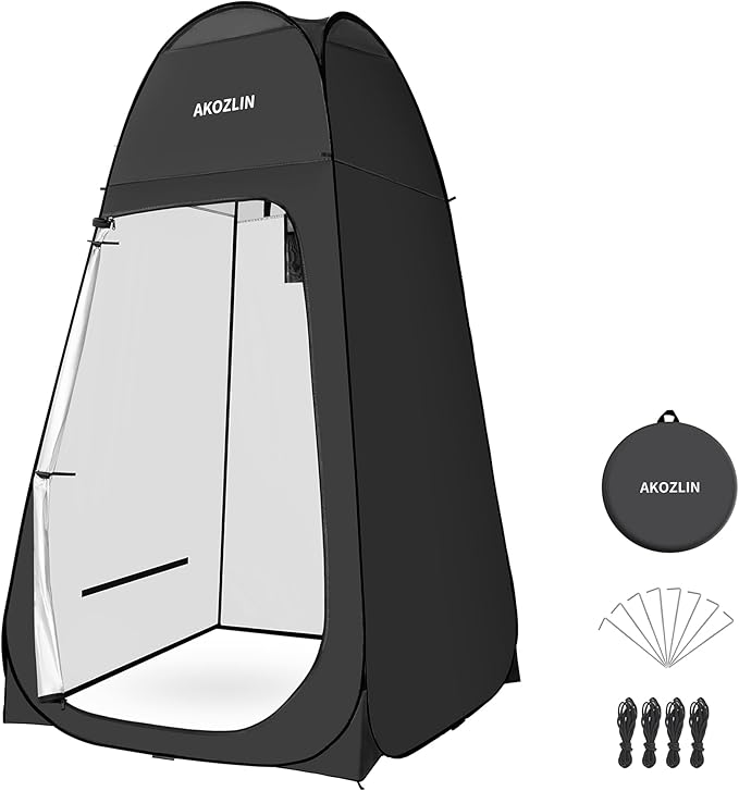 AKOZLIN Portable Pop Up Shower Tent Instant Privacy Dressing Changing Tent Outdoor Shower Room Camp
