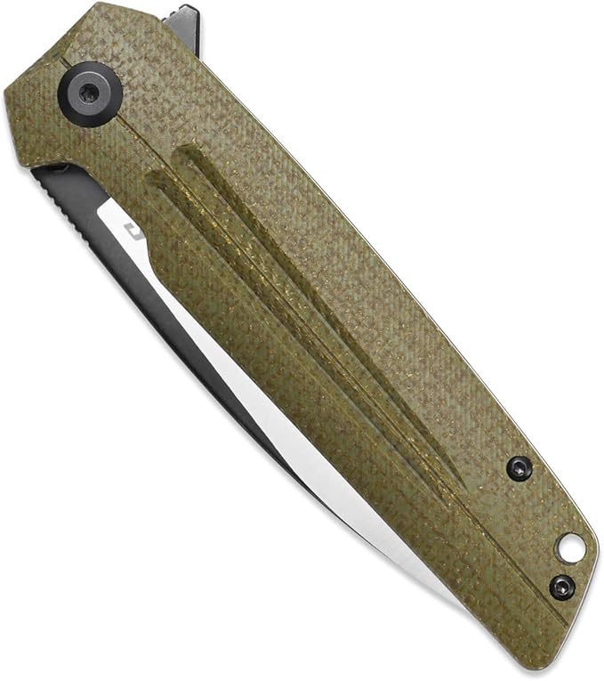 Sitivien ST152 Folding Knife,K110(D2) Steel Blade with Micarta Handle EDC Tool Knife for Outdoor