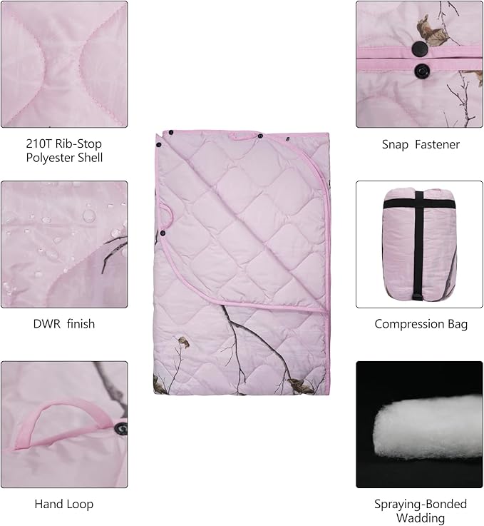 Poncho Liner Military Blanket Outdoor Camping Blankets for Travel, Beach, Grass, Picnic, Car