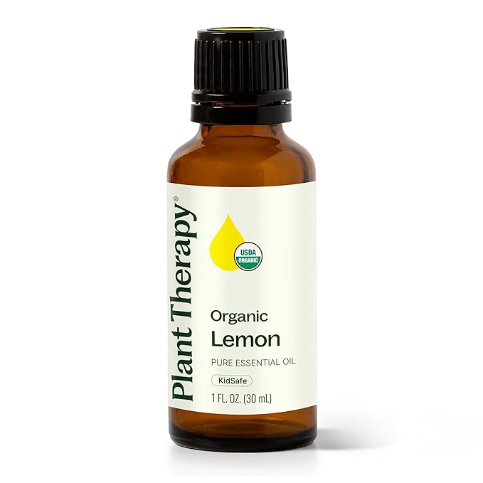 Plant Therapy Organic Lemon Essential Oil 100% Pure, USDA Certified Organic, Undiluted, Natural