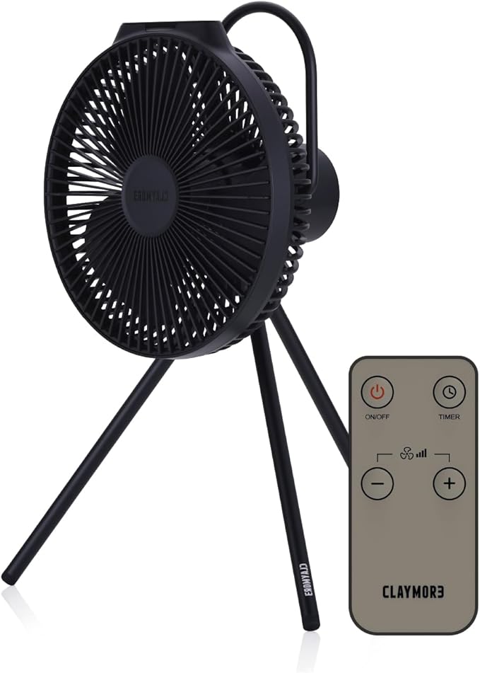 Claymore V1040 Black Rechargeable Portable Fan ??10,400mAh Power Bank Function Remote Control