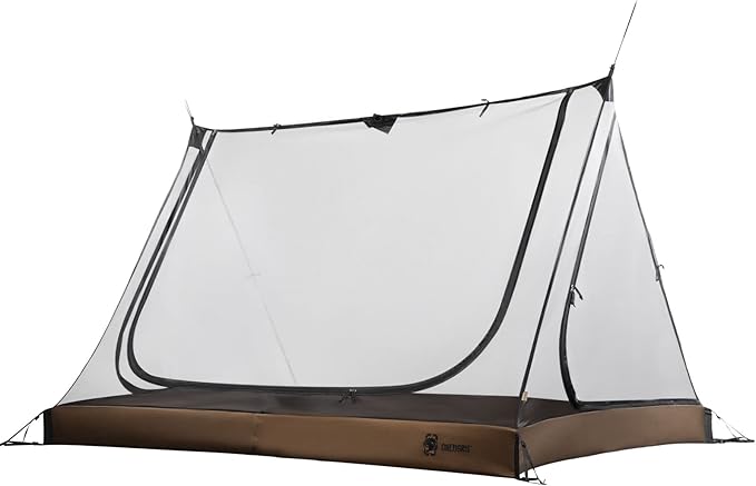 OneTigris 2 Person Mesh Tent, 3 Openings Screen Shelter with Waterproof Bathtub Floor for Outdoors