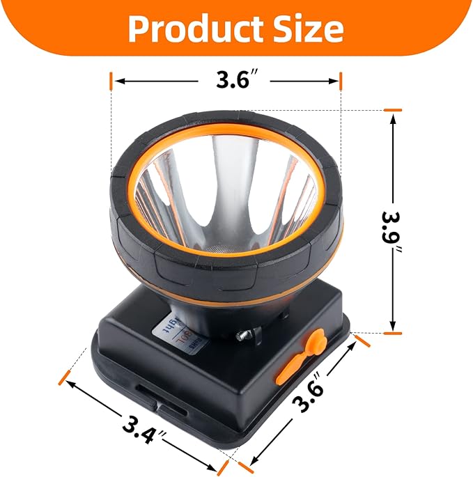 Superbright LED Rechargeable Headlamp,High Power Camping Light 2 Modes Waterproof Headlight