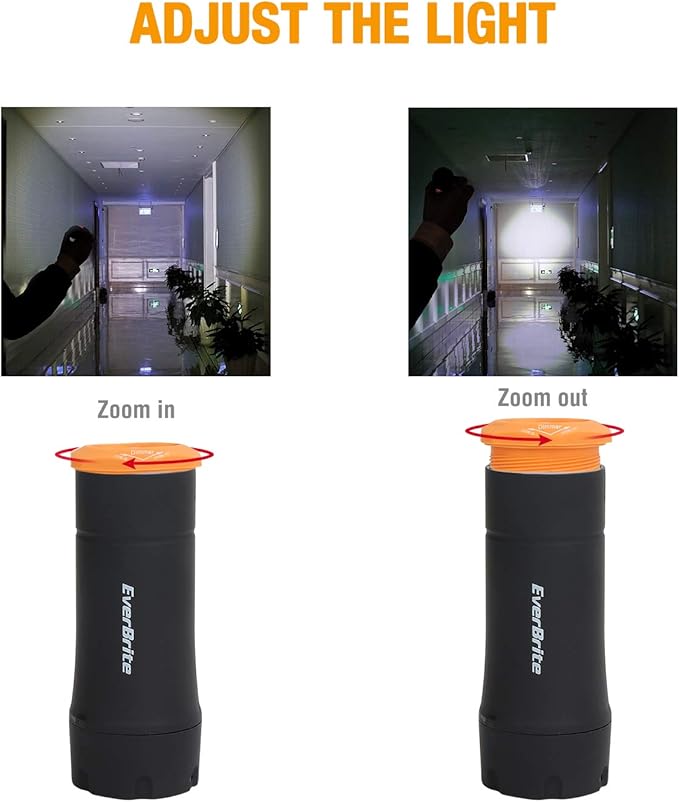 EverBrite 2-in-1 Mini Lanterns and Flashlights with 3 Modes, 2 Pack Portable Outdoor LED Zoomable