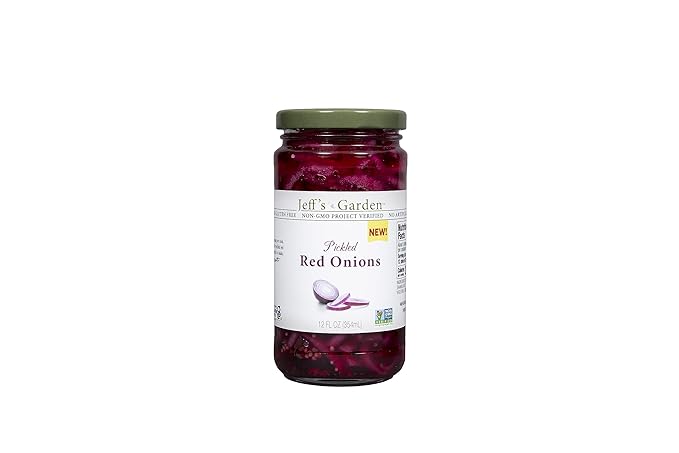Jeff's Garden Pickled Onion Pack, Pickled Red Onion & Spicy Pickled Onion | Gluten Free | 12 Fluid