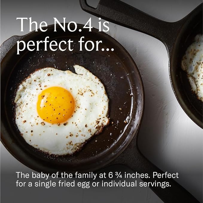 Field Company 6.75 Inch (Extra Small) Cast Iron Skillet – No.4, Perfect for 1 Serving, Lightweight
