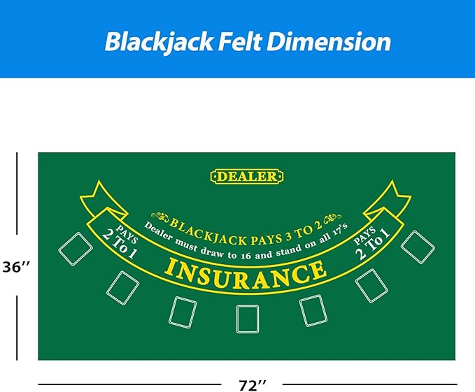 GSE Blackjack Game Combo Set with Blackjack Layout Felt, 6-Deck Automatic Card Shuffler, 8-Deck