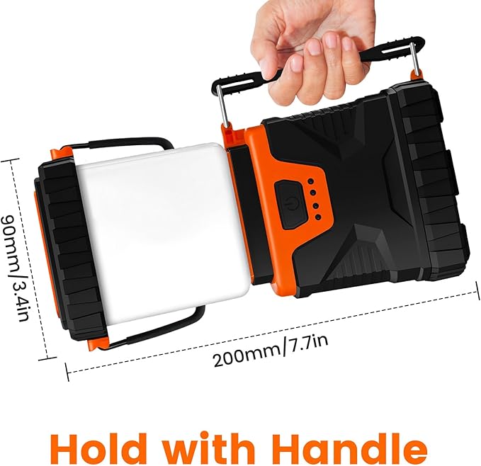 LED Camping Lantern Rechargeable,1000LM, Easy to Carry with 5 Ligth Modes, IP44 Waterproof Battery