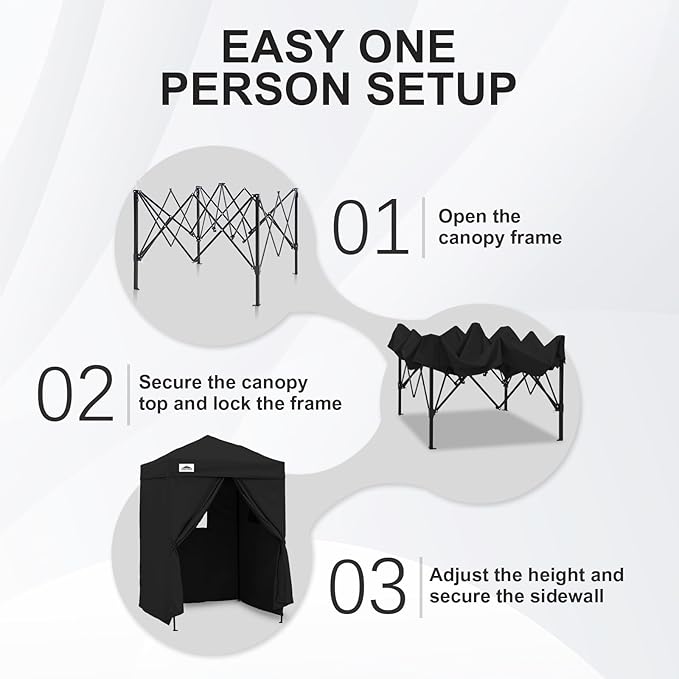 EAGLE PEAK Flex Ultra Compact 5x5 Pop-up Canopy, Sun Shelter, Changing Room, Portable Privacy