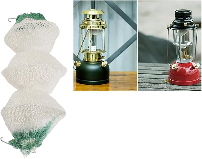Lantern Mantles Insta-Clip 2#95 Mantles 3-Layer Accordion Shape Gas Lamp/Lantern Mantles with 2