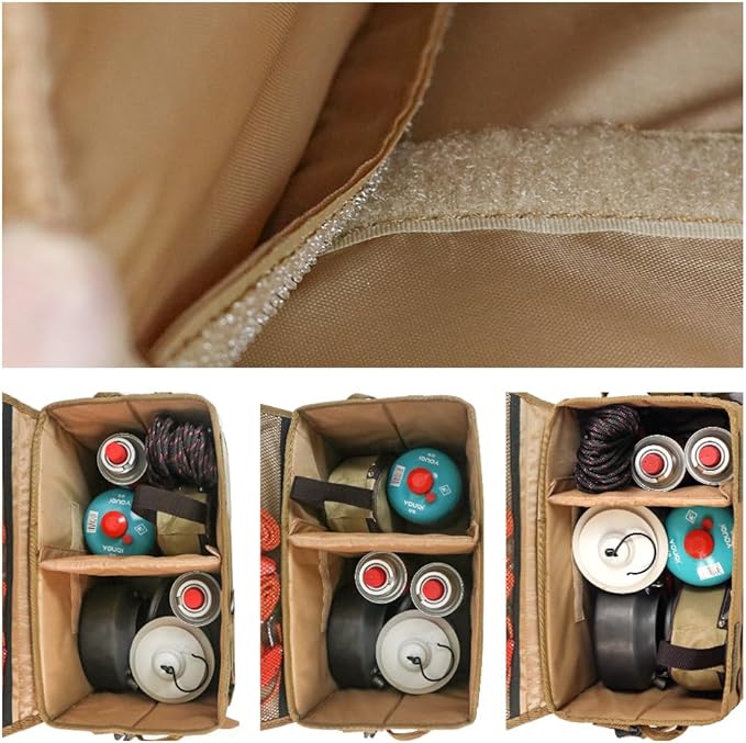 18L Camping Storage Bag, Multifunctional Waterproof Picnic Basket, Tent Stakes Organizer,with