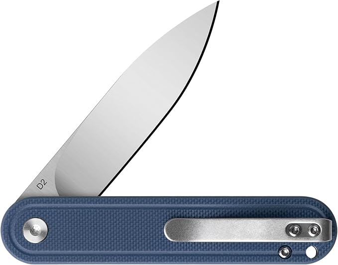 G040 Pocket Knife, 2.75'' D2 Steel Blade G10 handle, Small EDC Knife with Pocket Clip for Men