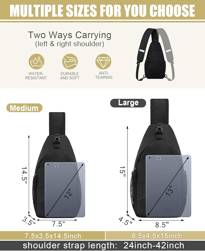 Crossbody Bags for Women Men Trendy Sling Bag Bakpack Casual Chest Bag with Convertible Shoulder