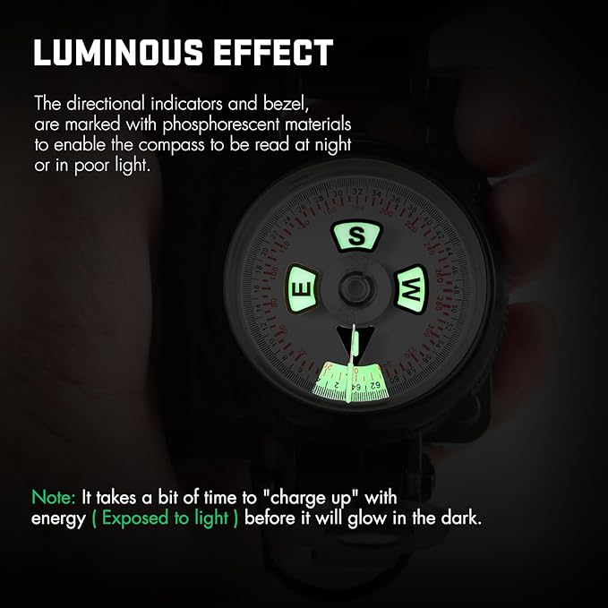 Eyeskey Multifunctional Military Sighting Navigation Compass Impact Resistant & Waterproof Compass