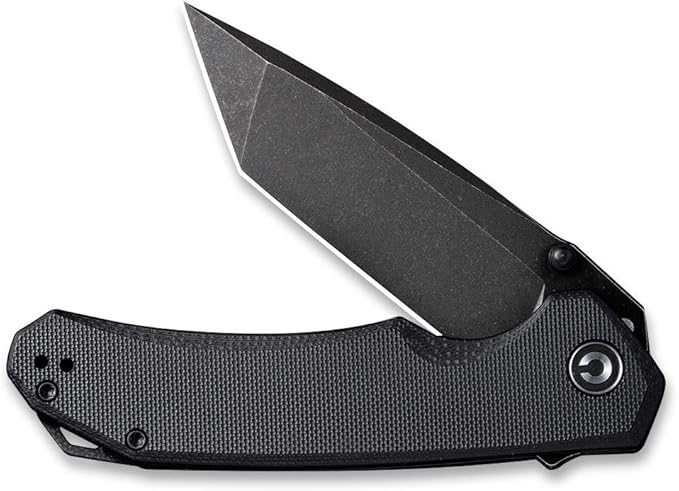 CIVIVI Brazen Folding Pocket Knife,3.5-Inch Tanto D2 Plain Blade,G-10 Outdoor Camping Hiking Knife
