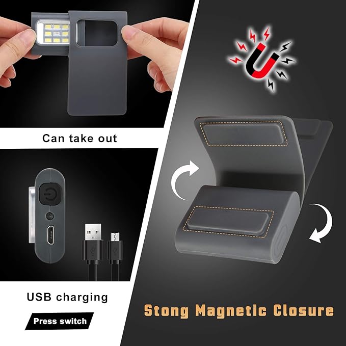 Running Light, 2Pack Reflective Running Gear for Runners, USB Rechargeable LED Light, Clip on