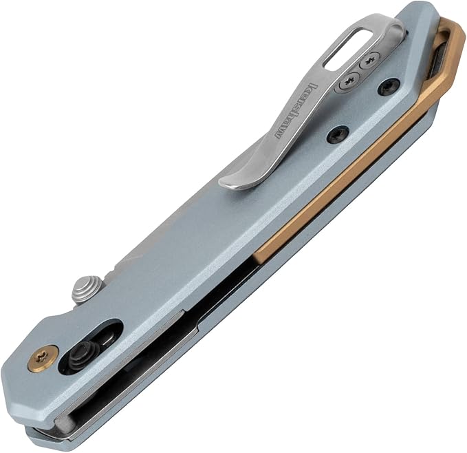 Kershaw Mini Iridium Folding Pocket Knife, 3 inch D2 Steel Blade, DuraLock, Aluminum Handle