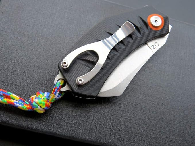 Eafengrow EF85 Folding Knife with Clip Stone Wash D2 Steel Blade G10 Handle Pocket Knife Ball
