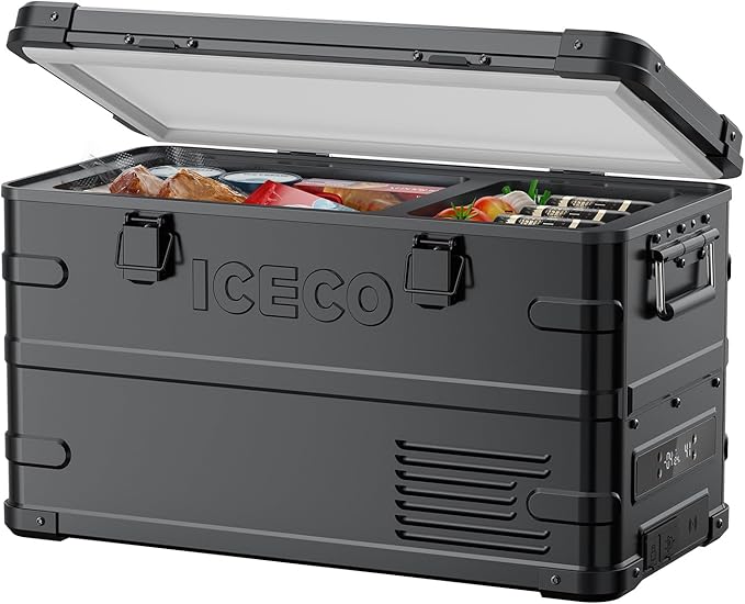 ICECO APL35 Dual Zone Portable Fridge Freezer, 37 Quart 12V Car Refrigerator with Secop Nano