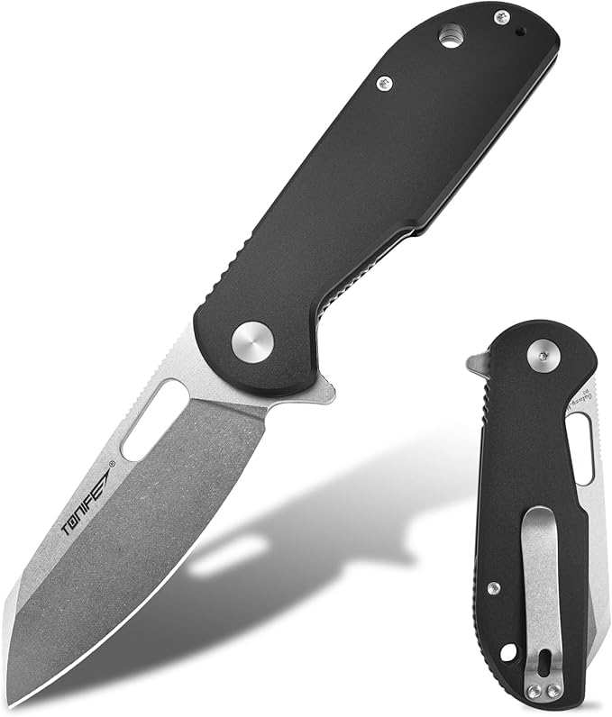 TONIFE Galaxy Mini Folding Knife with D2 Steel Blade and Aluminum Handle, EDC Pocket Tool for