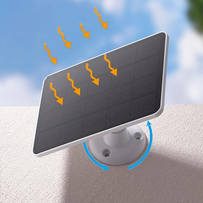 Solar Panel for Ring Doorbell, 5W Solar Panel Camera Charger Cable Compatible with Ring Video