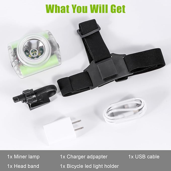 Mode: Lamp-40A Rechargeable Hard Hat Miner Light Multipurpose Headlight IP68 Waterproof Mining